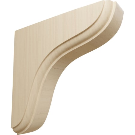 Ekena Millwork 1 3/4"W x 5 1/2"D x 5 1/2"H Eaton Wood Bracket, Rubberwood BKTW02X06X06EARW